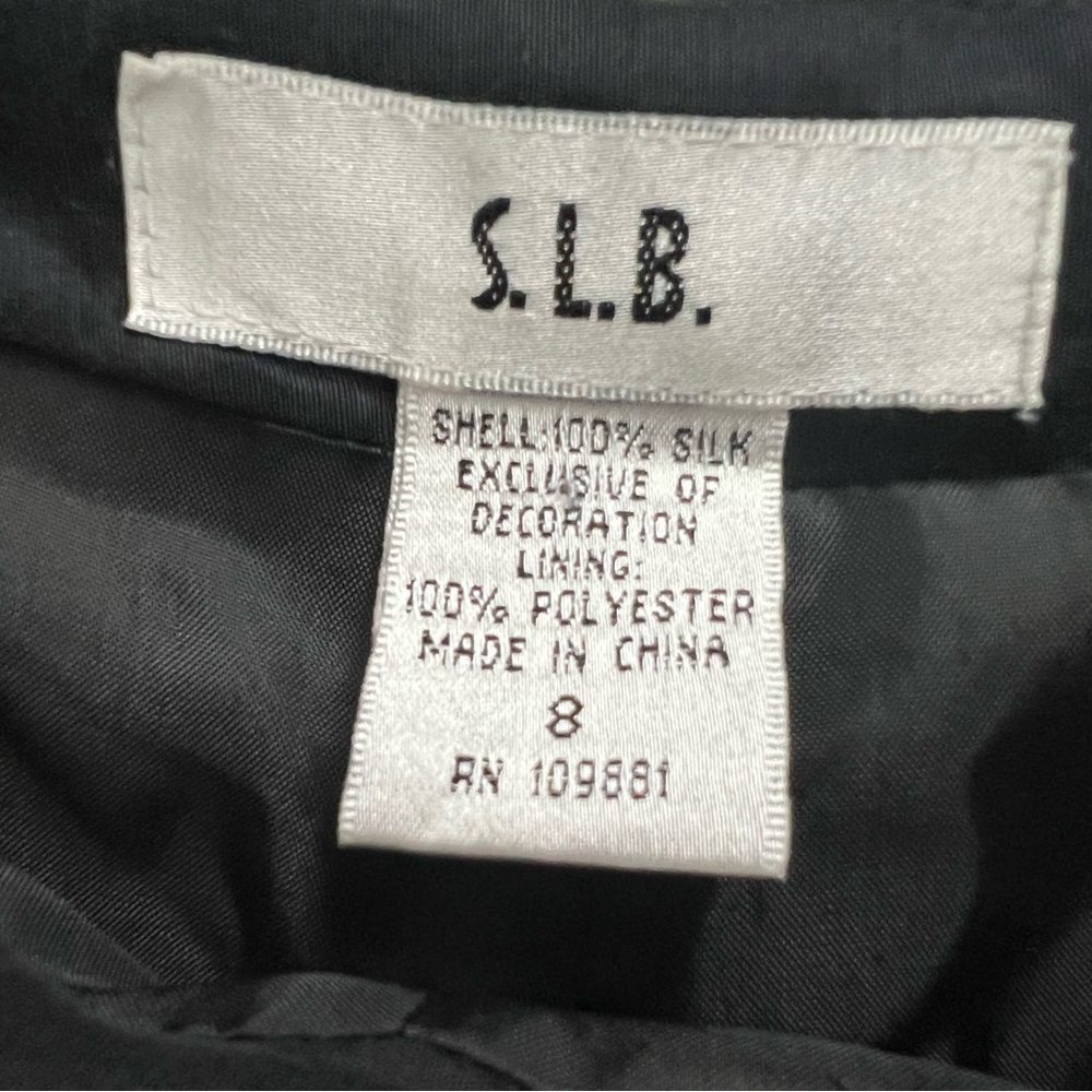 VINTAGE 100% Silk Multicolor Polka Dot Black Pants By S.L.B. Size 8. - Picture 14 of 14